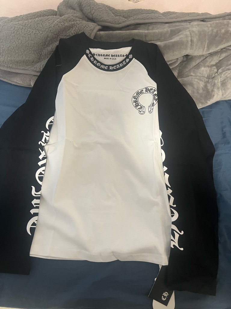 Chrome Hearts Black & White Long Sleeve Raglan Tee